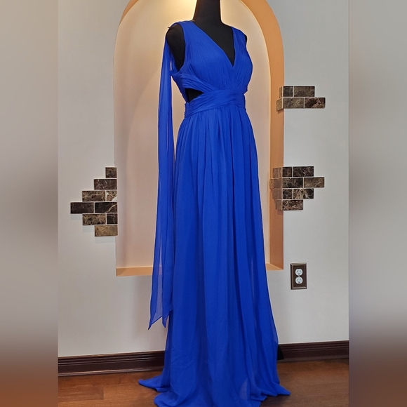 Aidan Mattox Royal Blue Special Ocassion Dress S-12 - Picture 4 of 10